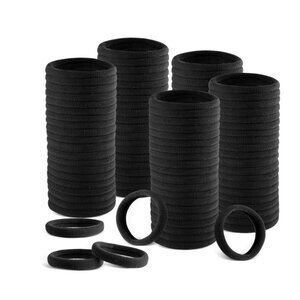 120 Pcs Black Hair Ties for Women, Ponytail Holders for Thick Hair, Seamless Clo